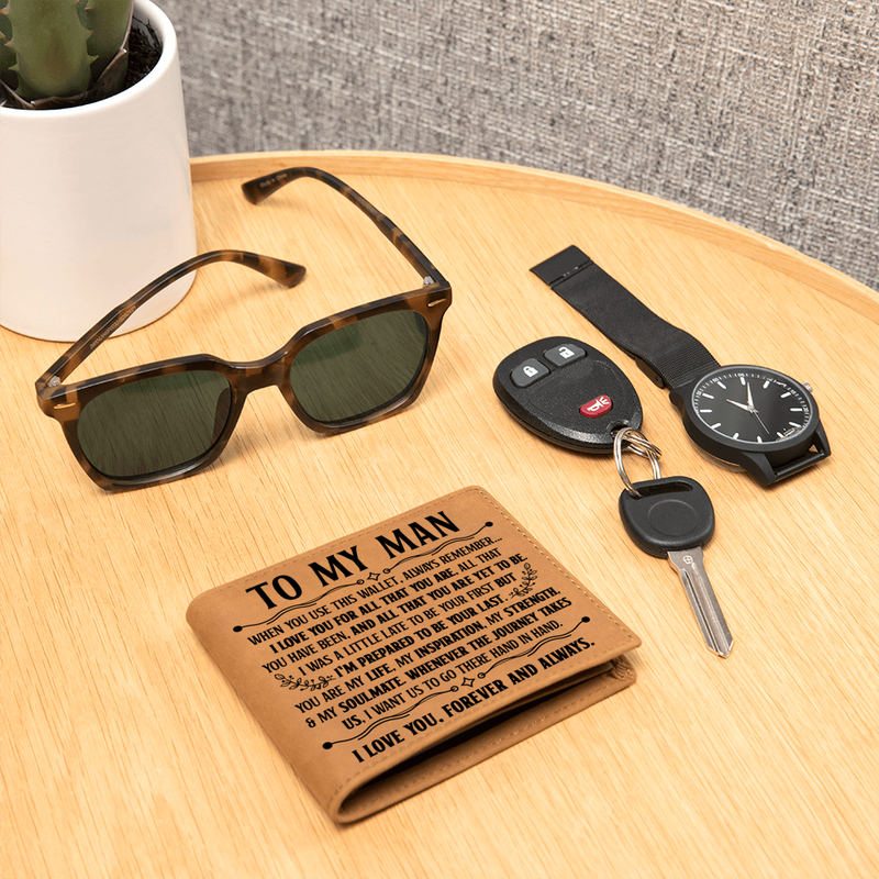 To My Man Inspiration (Black) – Leather Wallet